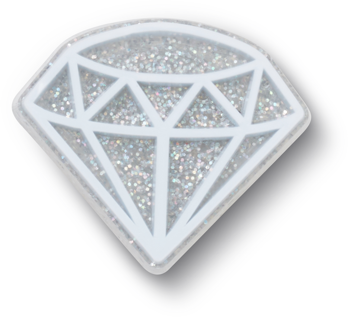 JIBBITZ White Glitter Blue Diamond