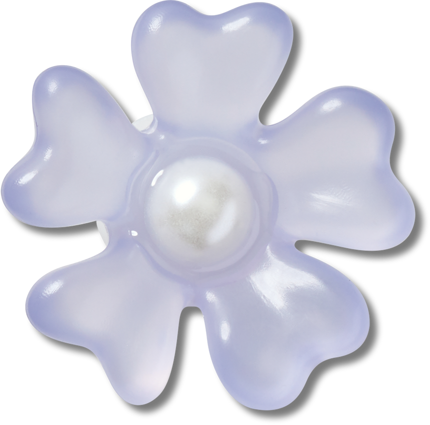 JIBBITZ Tiny Gray Matte Pearl Flower