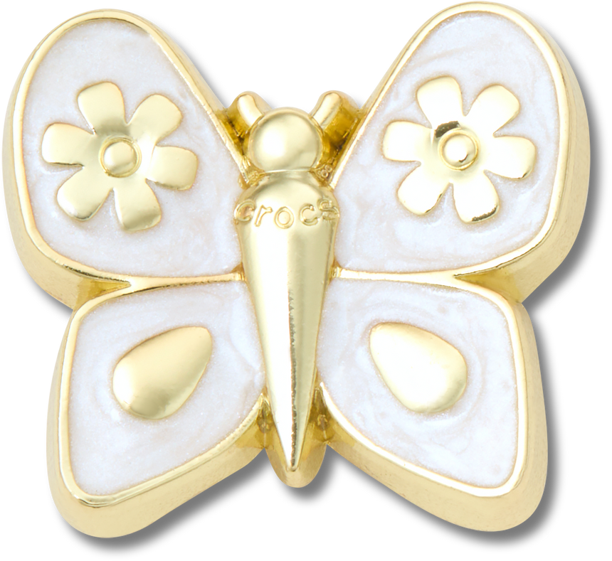 JIBBITZ Gold Pearlized Butterfly