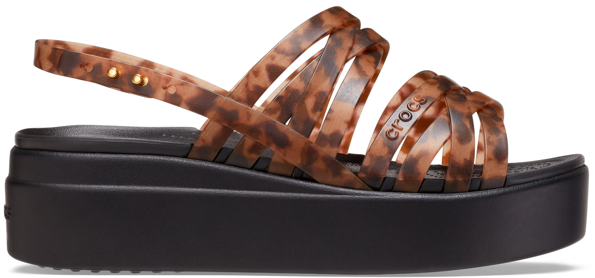 WOMEN CROCS BROOKLYN TORTOISE STRAPPY LOW WEDGE