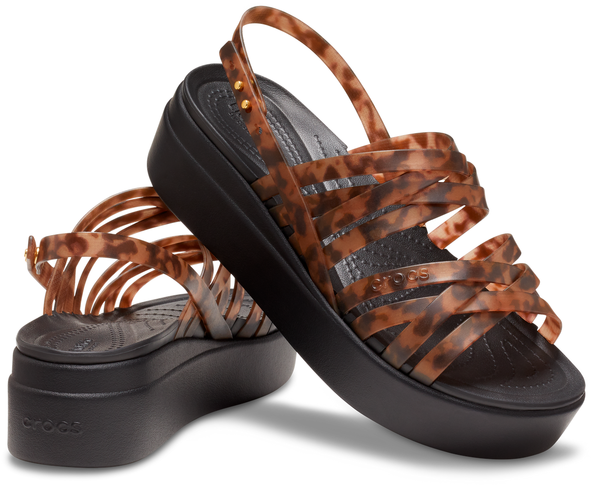 WOMEN CROCS BROOKLYN TORTOISE STRAPPY LOW WEDGE