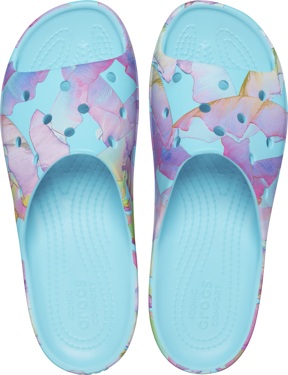 WOMEN CLASSIC PLATFORM PALM PRINT SLIDE