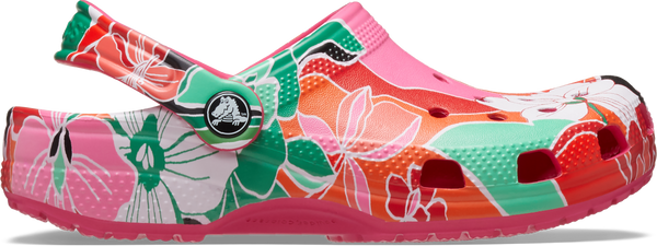 KIDS Classic Woodcut Floral Clog