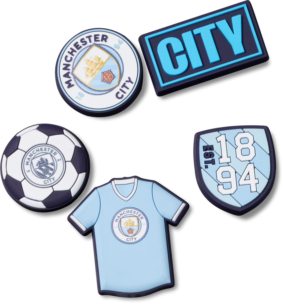 Jibbitz Manchester City 5 Pack | Crocs | Footwear Jibbitz Manchester City 5 Pack | Crocs | Footwear