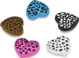 JIBBITZ LEOPARD ANIMAL PRINT HEART 5 PACK