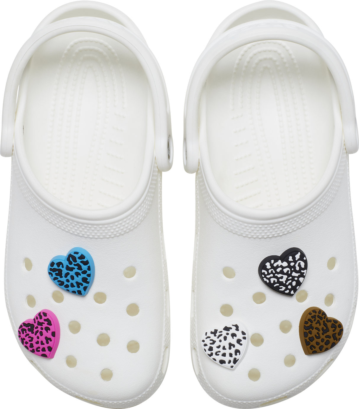 JIBBITZ LEOPARD ANIMAL PRINT HEART 5 PACK