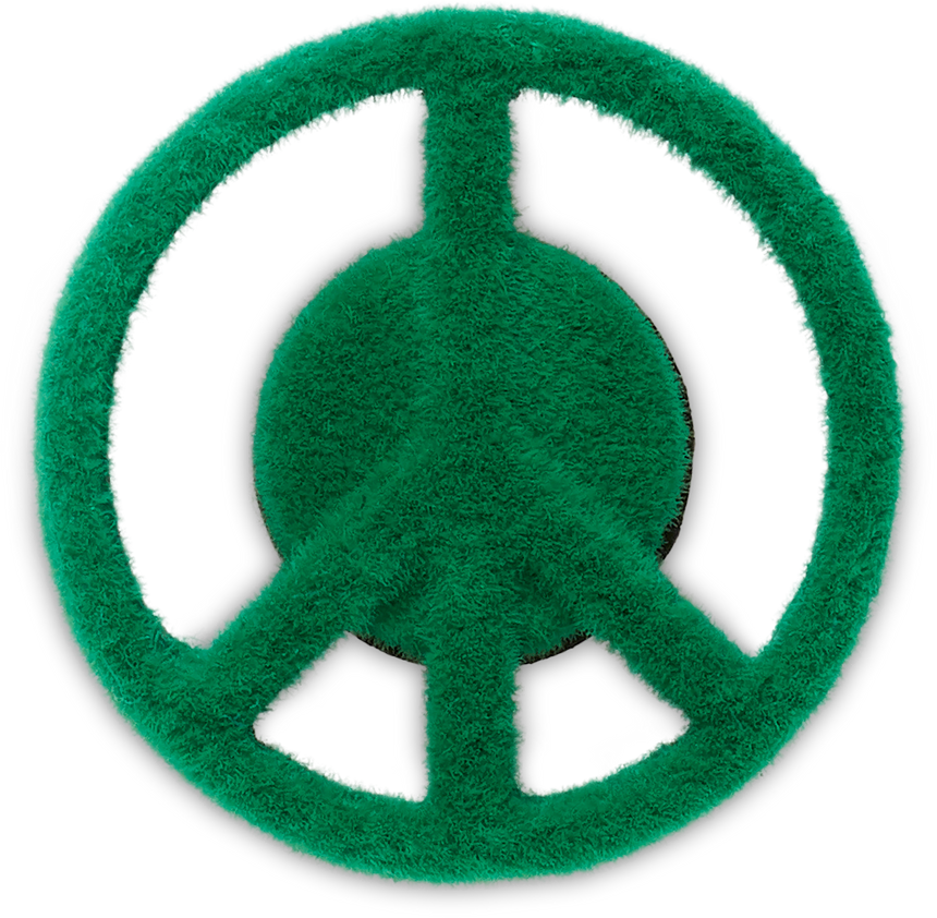 JIBBITZ GRASS TEXTURED PEACE SIGN