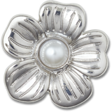 JIBBITZ Silver Monochrome Pearl Daisy Jibbitz