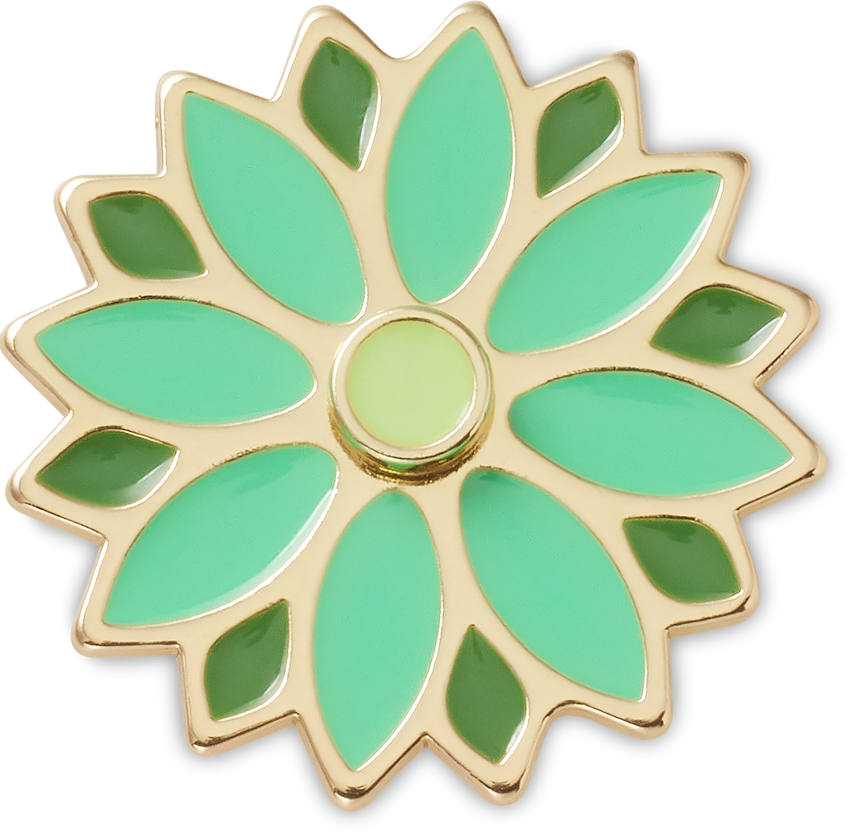 JIBBITZ GREEN SPINNER FLOWER