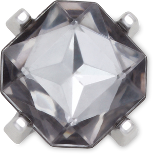 JIBBITZ  Charm Charcoal Square Gem