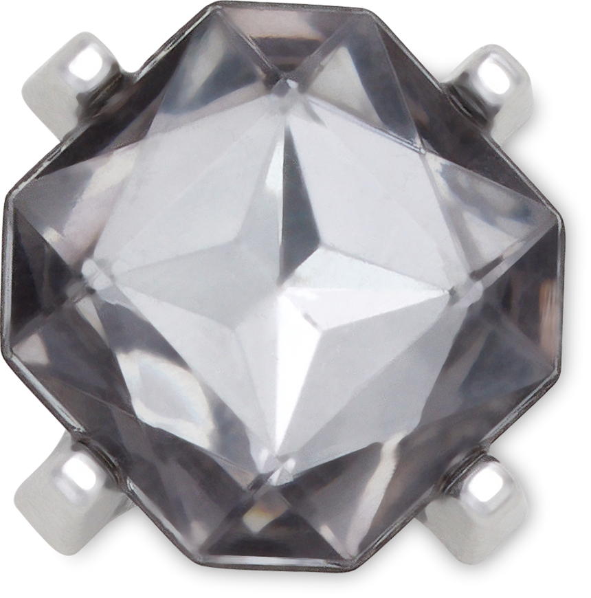 JIBBITZ  Charm Charcoal Square Gem