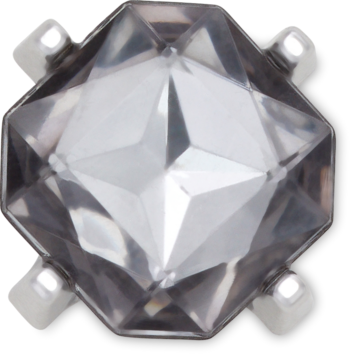 JIBBITZ  Charm Charcoal Square Gem