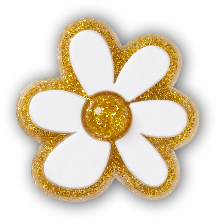 JIBBITZ Gold and White Floral