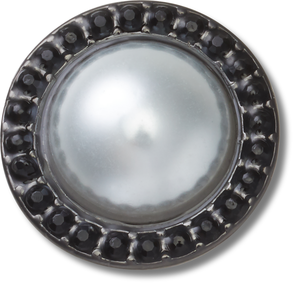 JIBBITZ Pearl with Black Gem Base