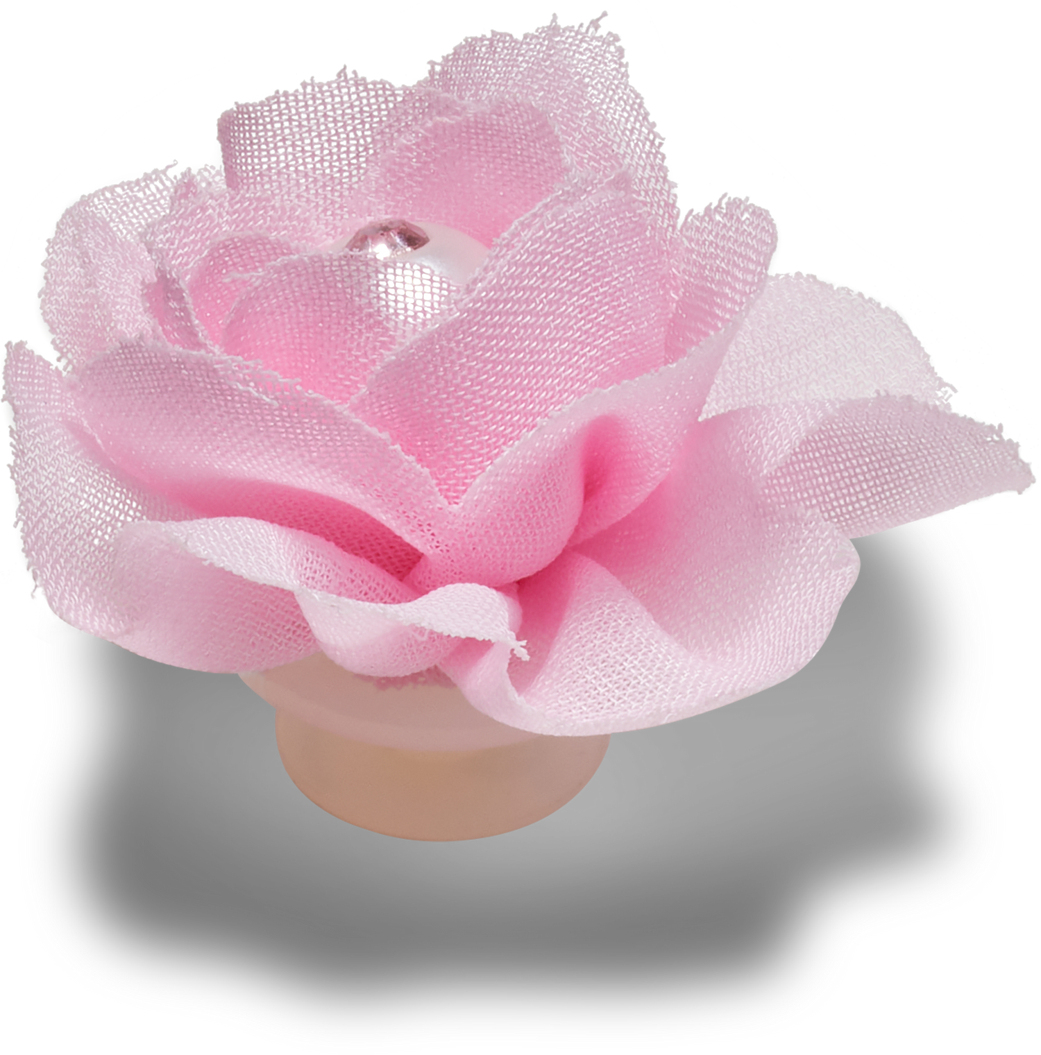 Jibbitz Pink Fabric Flower With Pearl | Crocs | Footwear Jibbitz Pink Fabric Flower With Pearl | Crocs | Footwear