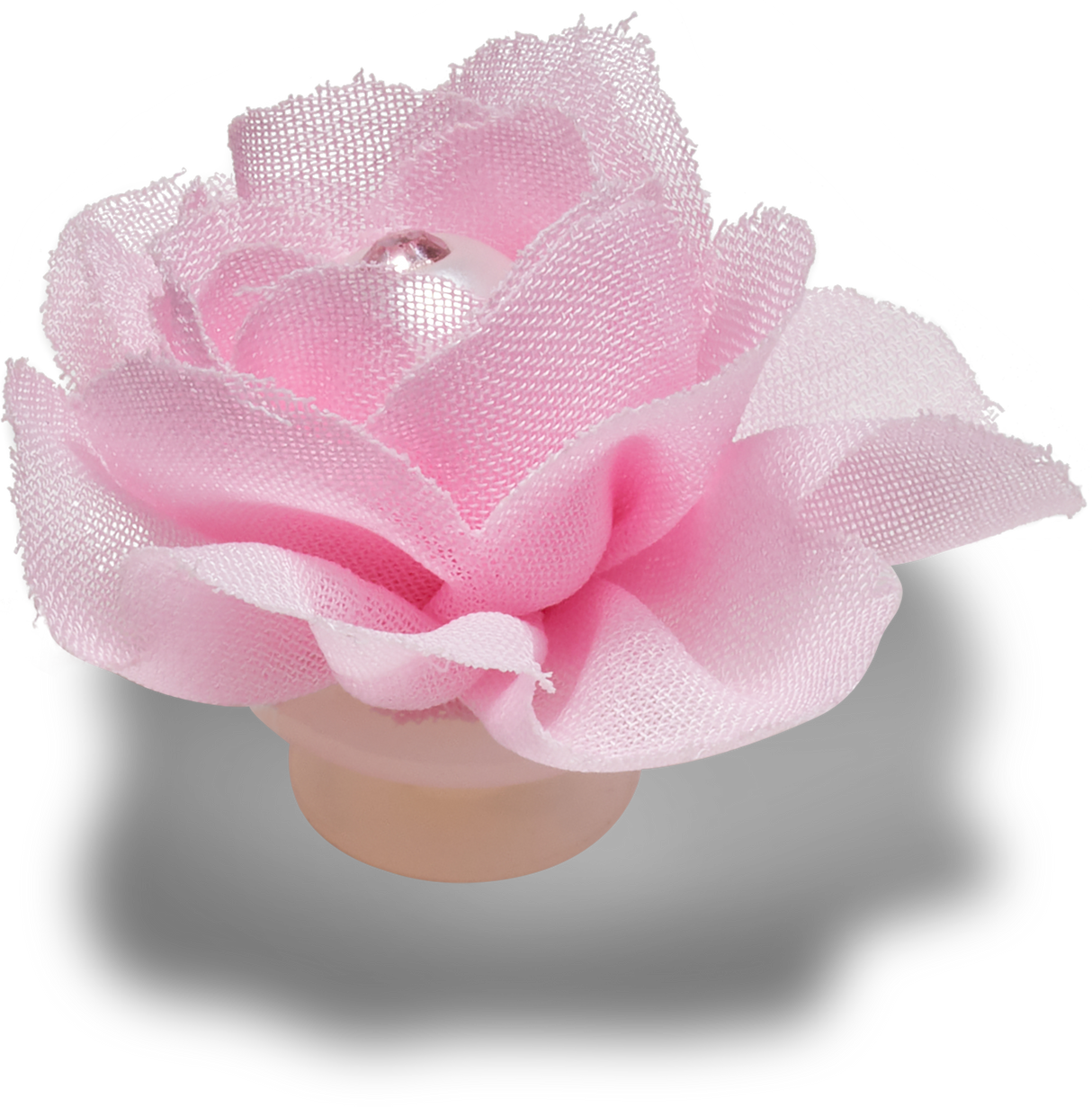 JIBBITZ Pink Fabric Flower With Pearl