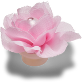 JIBBITZ Pink Fabric Flower With Pearl