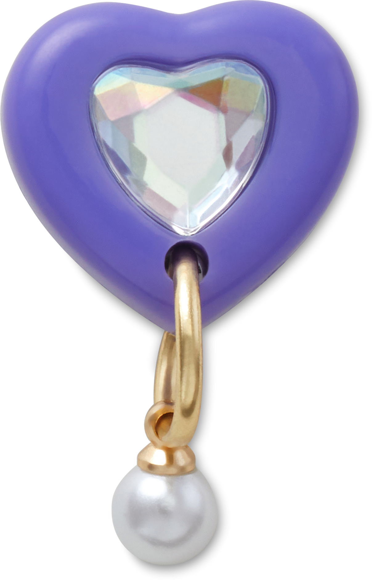 JIBBITZ Purple Heart With Pearl