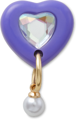 JIBBITZ Purple Heart With Pearl