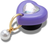 JIBBITZ Purple Heart With Pearl