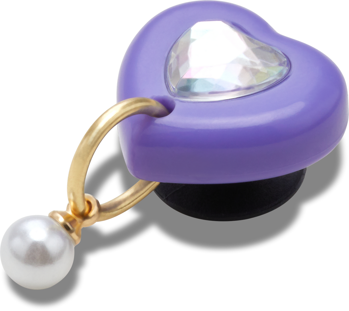 JIBBITZ Purple Heart With Pearl