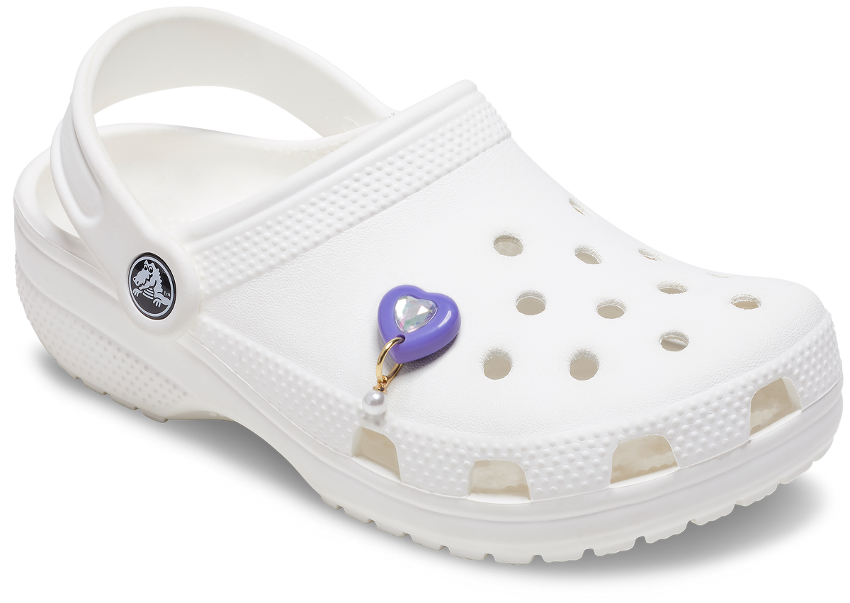 Jibbitz Purple Heart With Pearl | Crocs | Footwear Jibbitz Purple Heart With Pearl | Crocs | Footwear