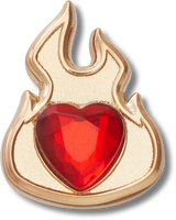 JIBBITZ Gold Flame with Ruby Heart