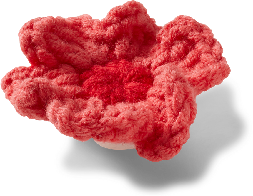 JIBBITZ Pink Crochet Flower