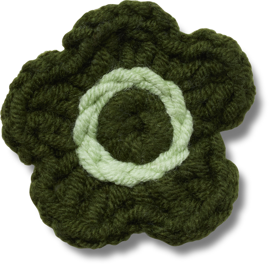 JIBBITZ Green Crochet Flower