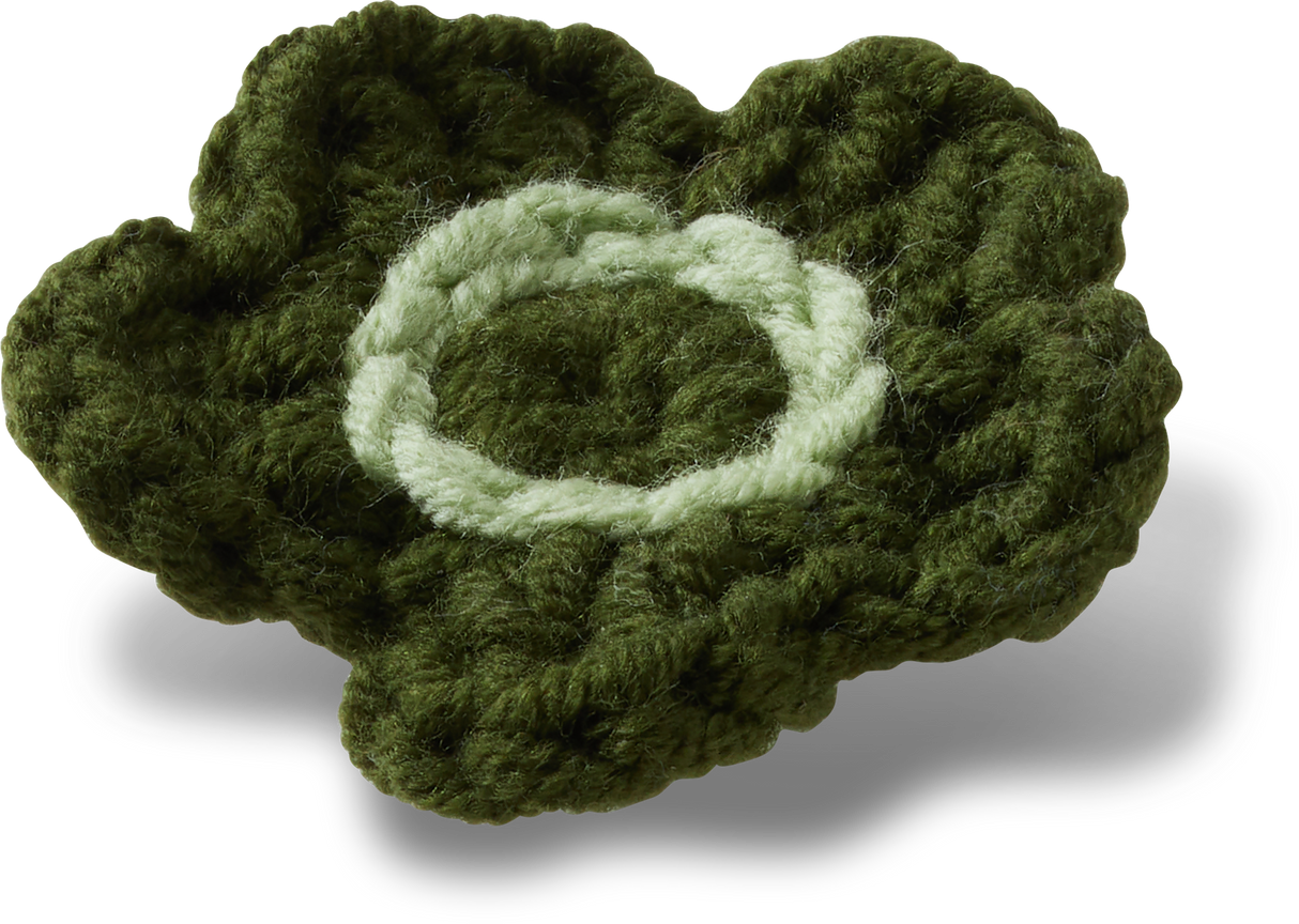 JIBBITZ Green Crochet Flower