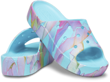 WOMEN CLASSIC PLATFORM PALM PRINT SLIDE
