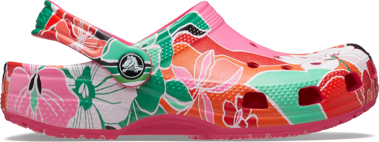 KIDS Classic Woodcut Floral Clog