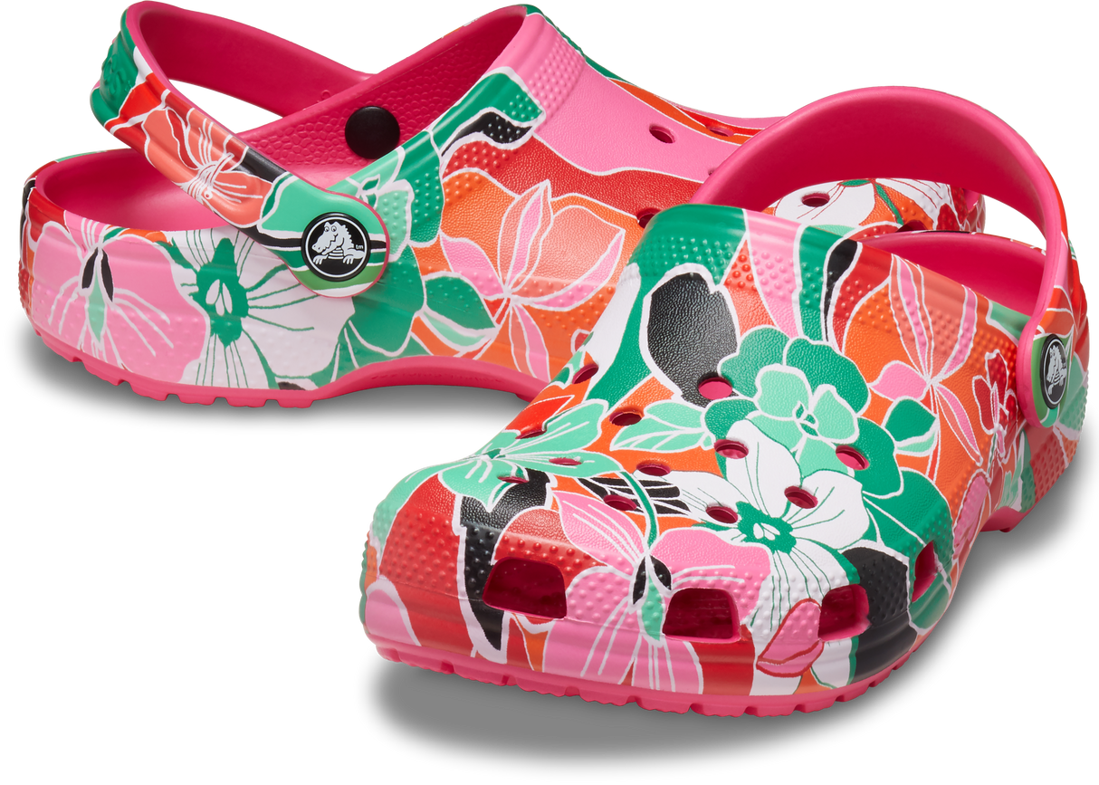 KIDS Classic Woodcut Floral Clog