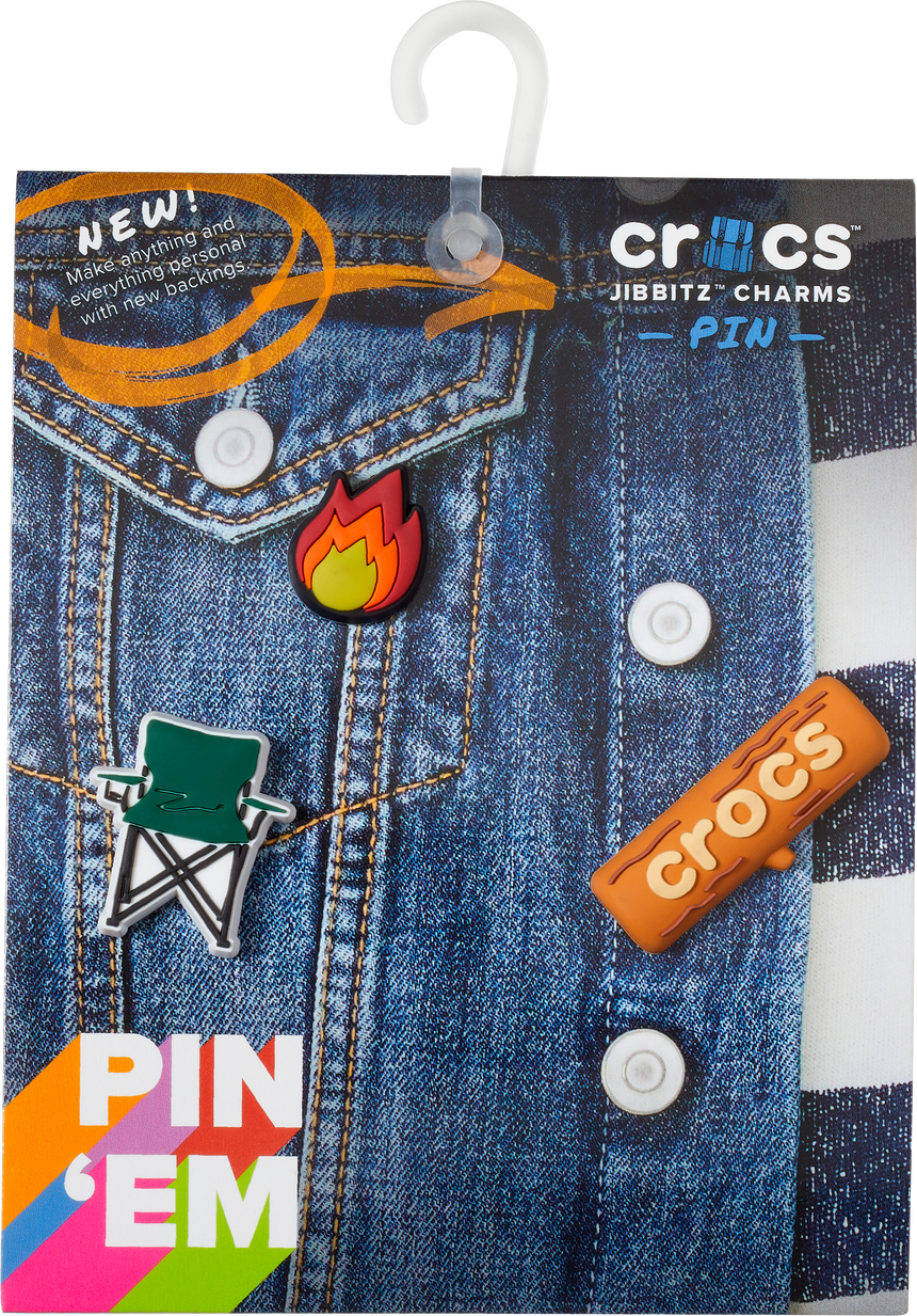 JIBBITZ GONE CAMPING PIN BACKER 3 PACK